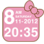 icon android Cute Pink Cat Time Widget