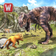 icon android T-rex dino & angry lion attack